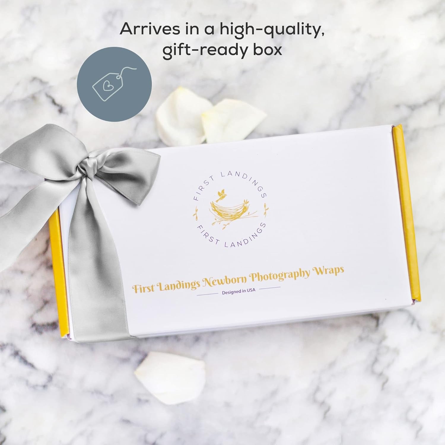 Newborn Photography Wraps - Gender Neutral Baby Essentials - Soft Knit Receiving Blankets - Newborn Photo Props - Neutral, 16" X 64" (3-Pack)