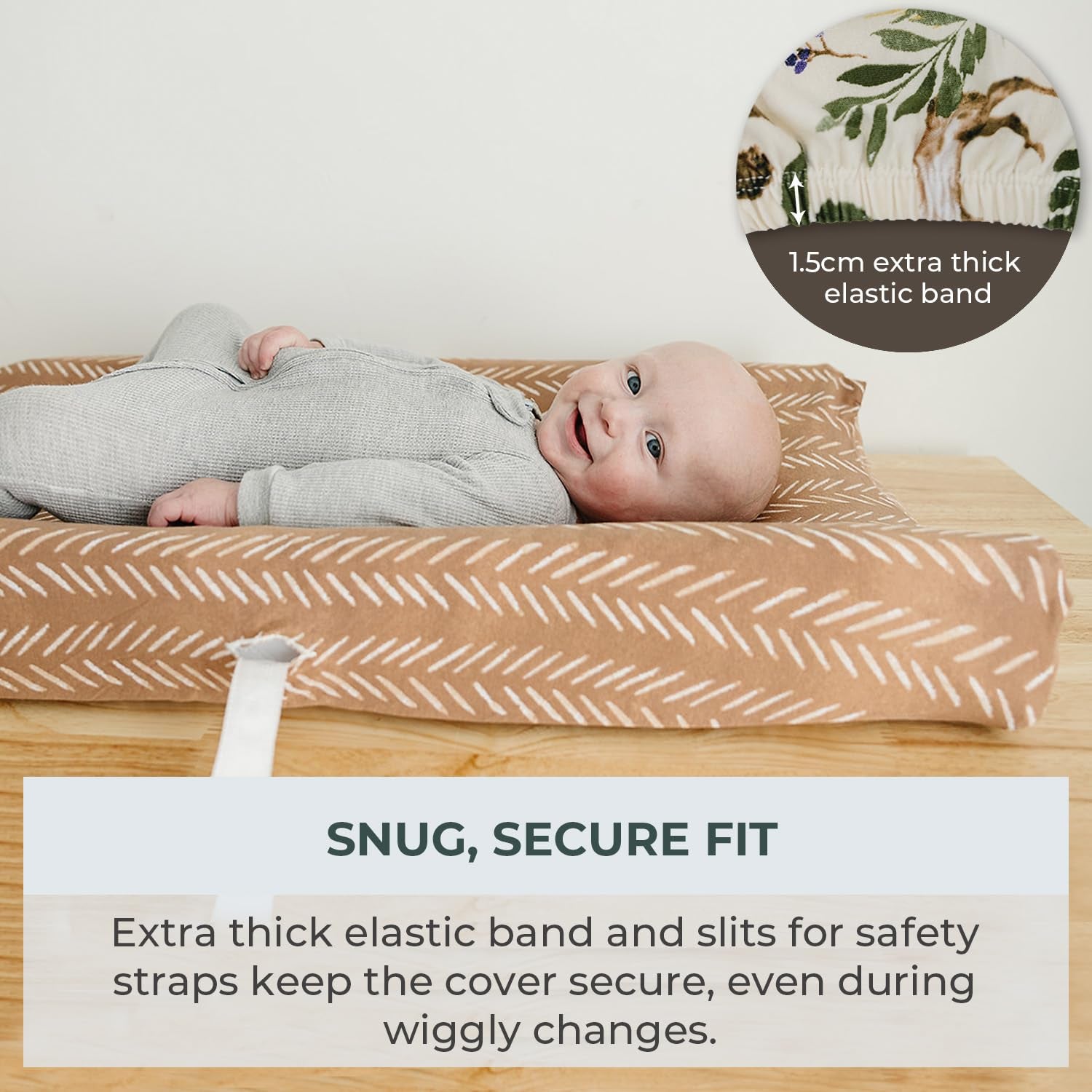 - 2 Pack Premium Changing Pad Cover - Ultra-Soft Cotton Blend, Stylish Woodland Pattern, Safe and Snug for Baby (Wildlife)