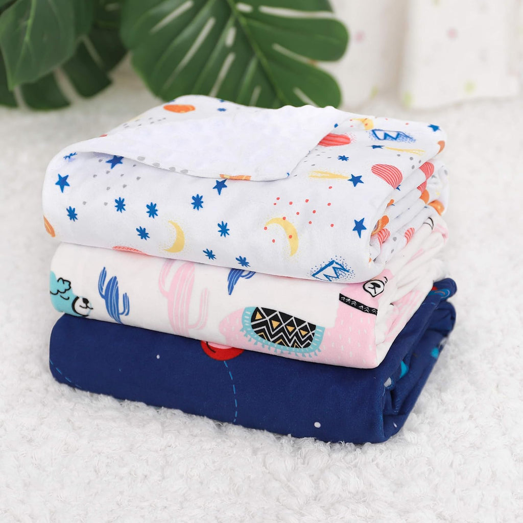Soft Silky Minky Baby Blanket for Girls, Sensory Bedding Blanket with Dotted Backing, Fleece Plush Blanket for Nursery Crib, Stroller, Toddler Bed, Carseat, Alpaca Cactus Pink 30X40